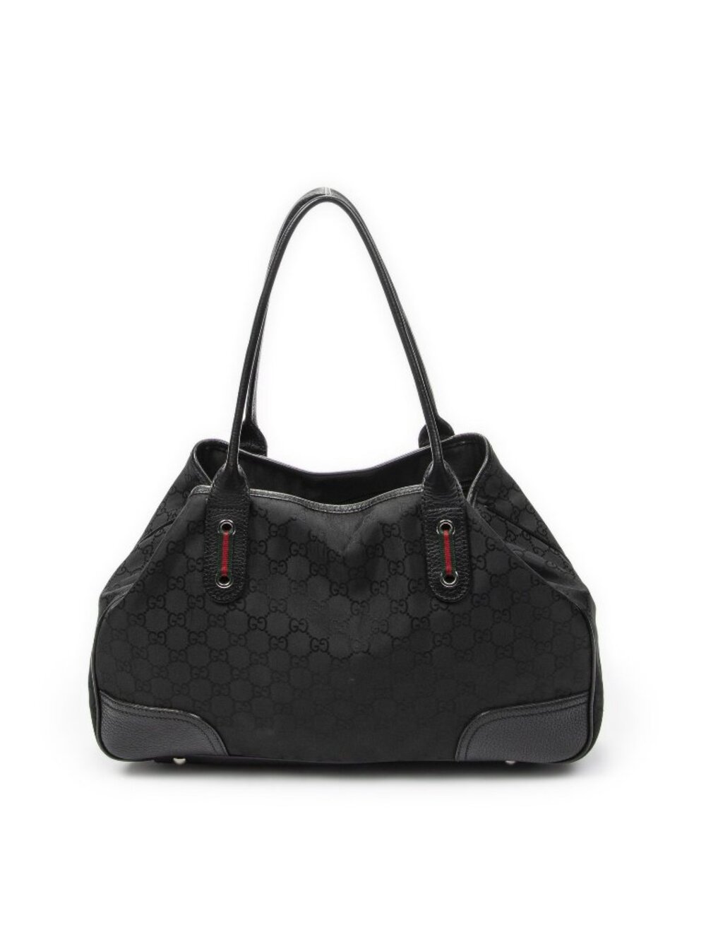 Gucci Large Web Horizon Tal Tote Bag Black GG Nylon Canvas